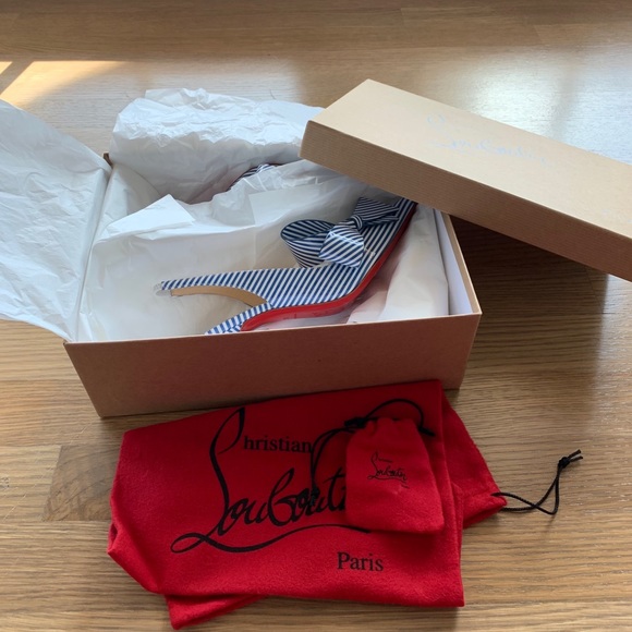 SOLD Christian Louboutin Clare Nodo Striped Side-Bow - Picture 5 of 12